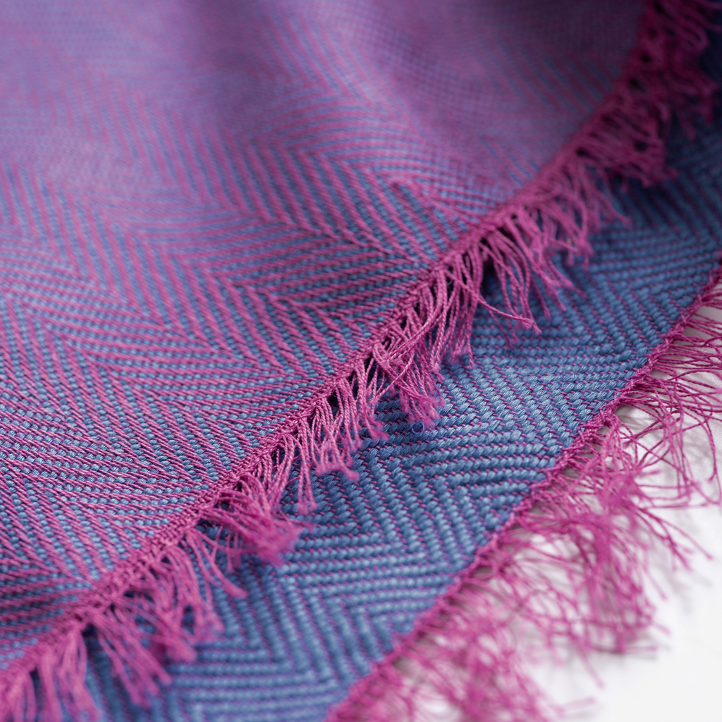 Nsija Baumwollschal bleu/cherry - 3 Nsija Baumwollschal bleu/cherry - 3