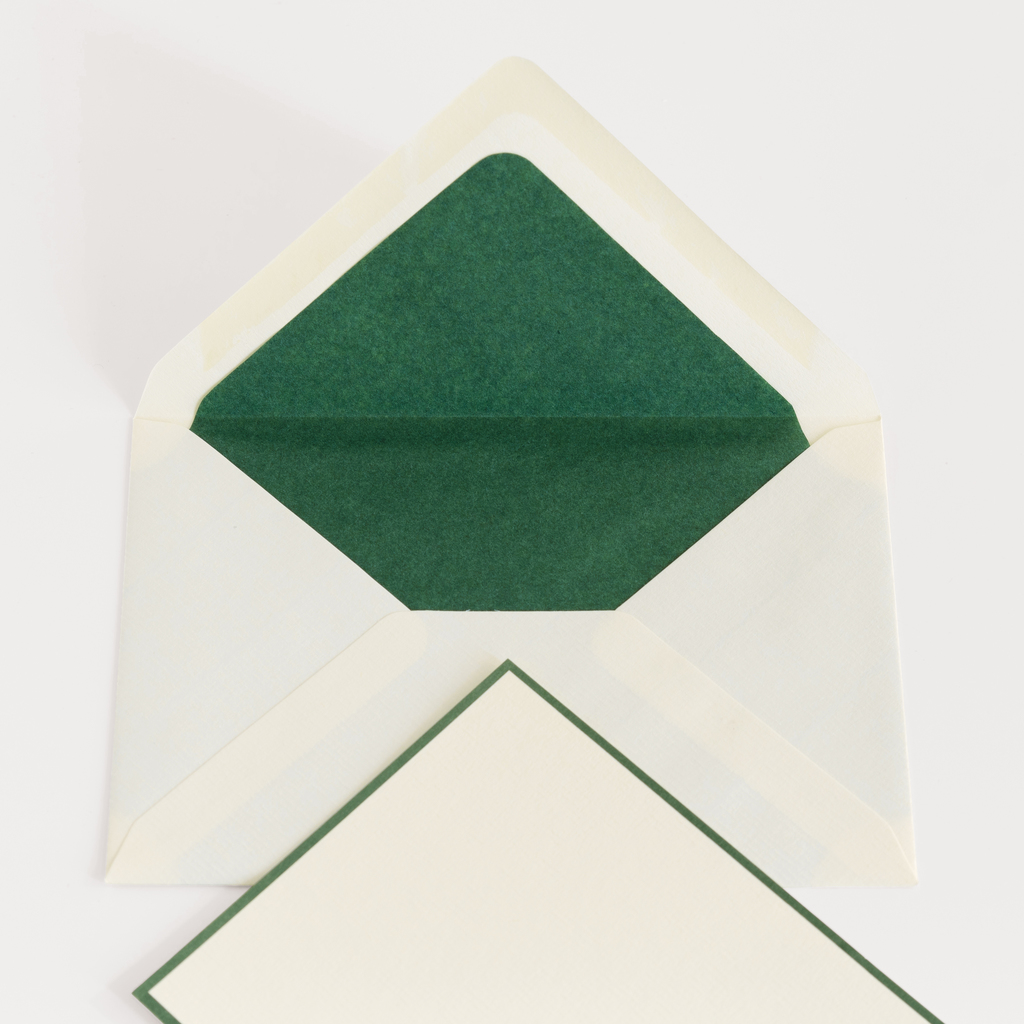 25 A6 Karten & Umschläge Crown Mill Creme/Grün 25 A6 Karten & Umschläge Crown Mill Creme/Grün