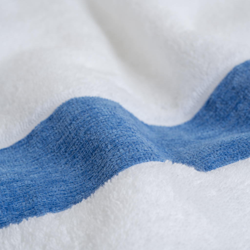 Handtuch mit Chenille-Bordüre Blau