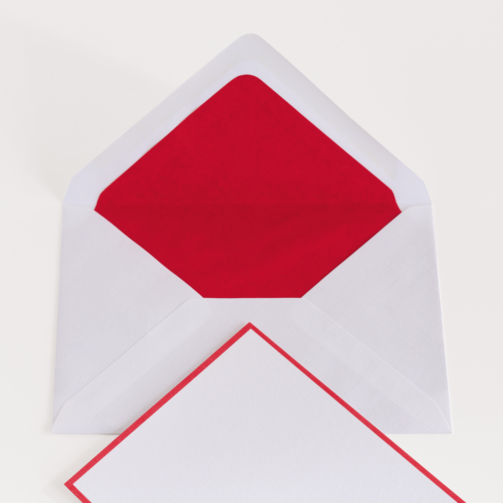 25 A6 Karten & Umschläge Crown Mill Weiß/Rot 25 A6 Karten & Umschläge Crown Mill Weiß/Rot