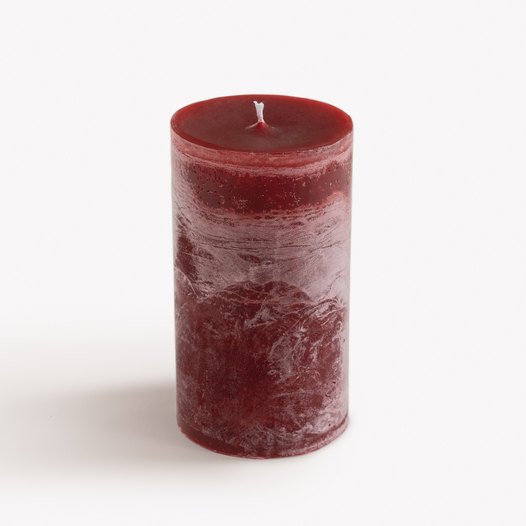 Stumpenkerze 8,6 x 15 cm Weinrot - 2