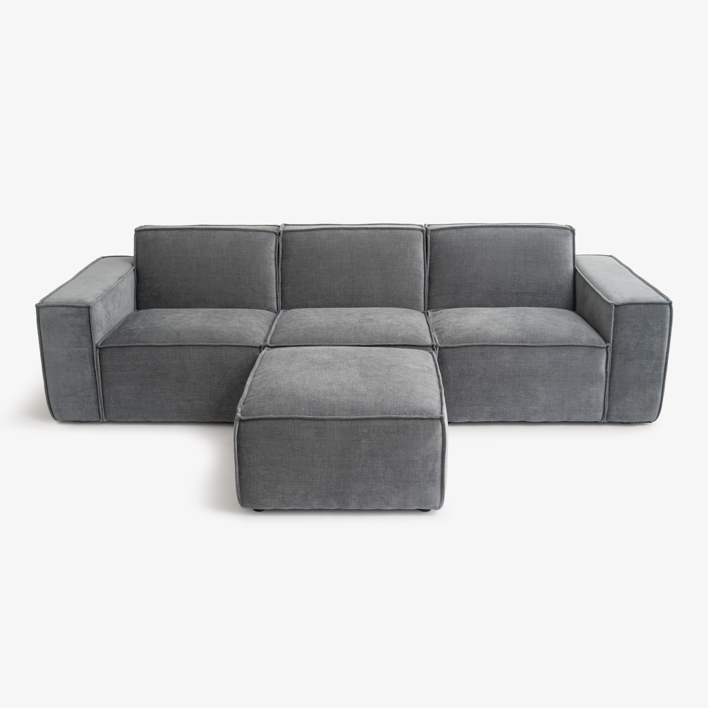 Modulares Sofa Estrade 4-Sitzer Kieselgrau