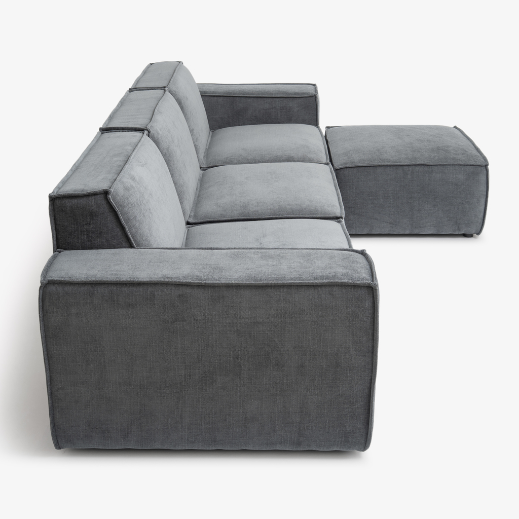 Modulares Sofa Estrade 4-Sitzer Kieselgrau