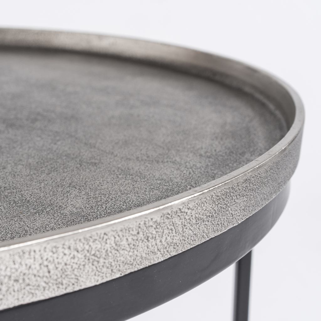 Couchtisch Madras rund 69 cm Zinngrau