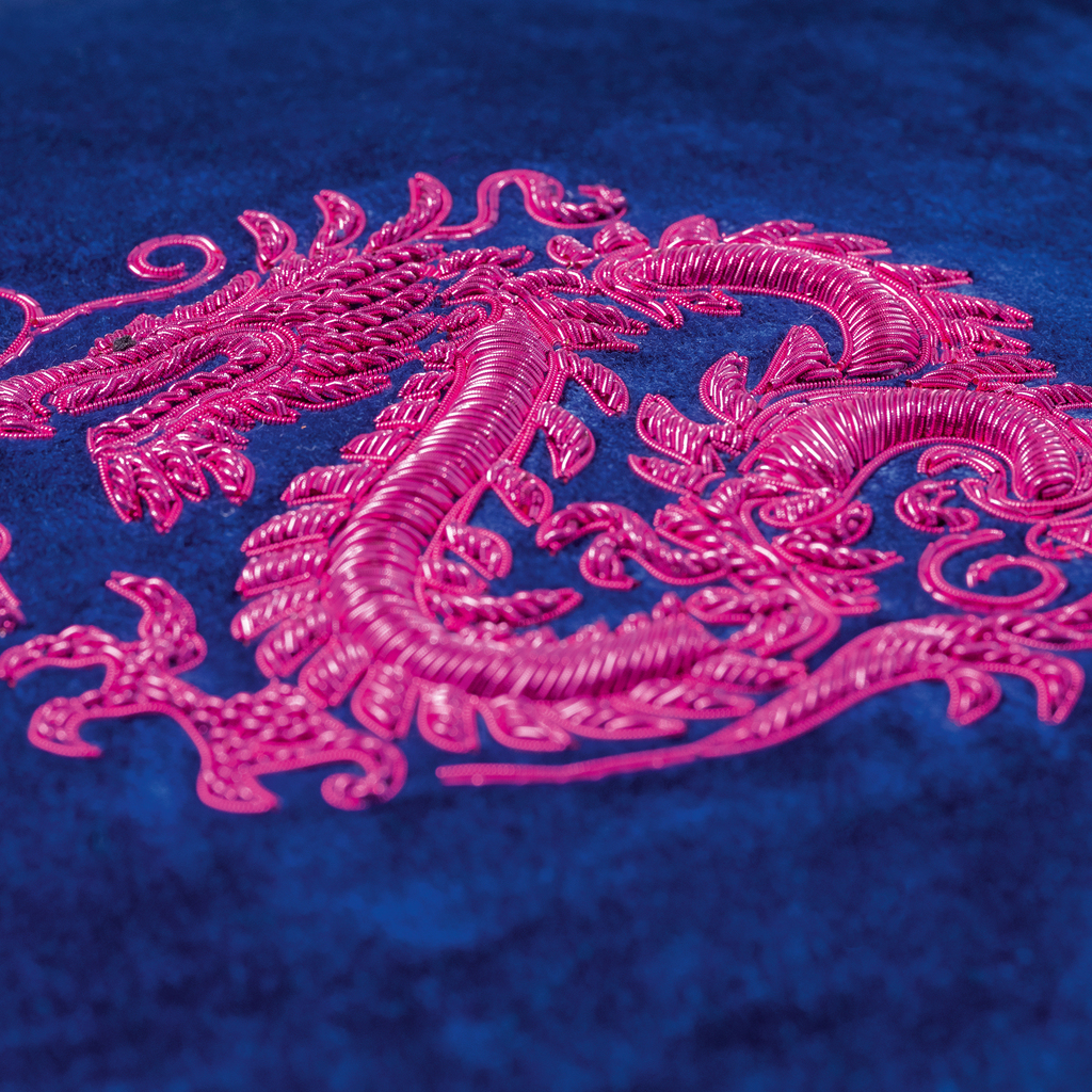 Samtkissen Drache Pink