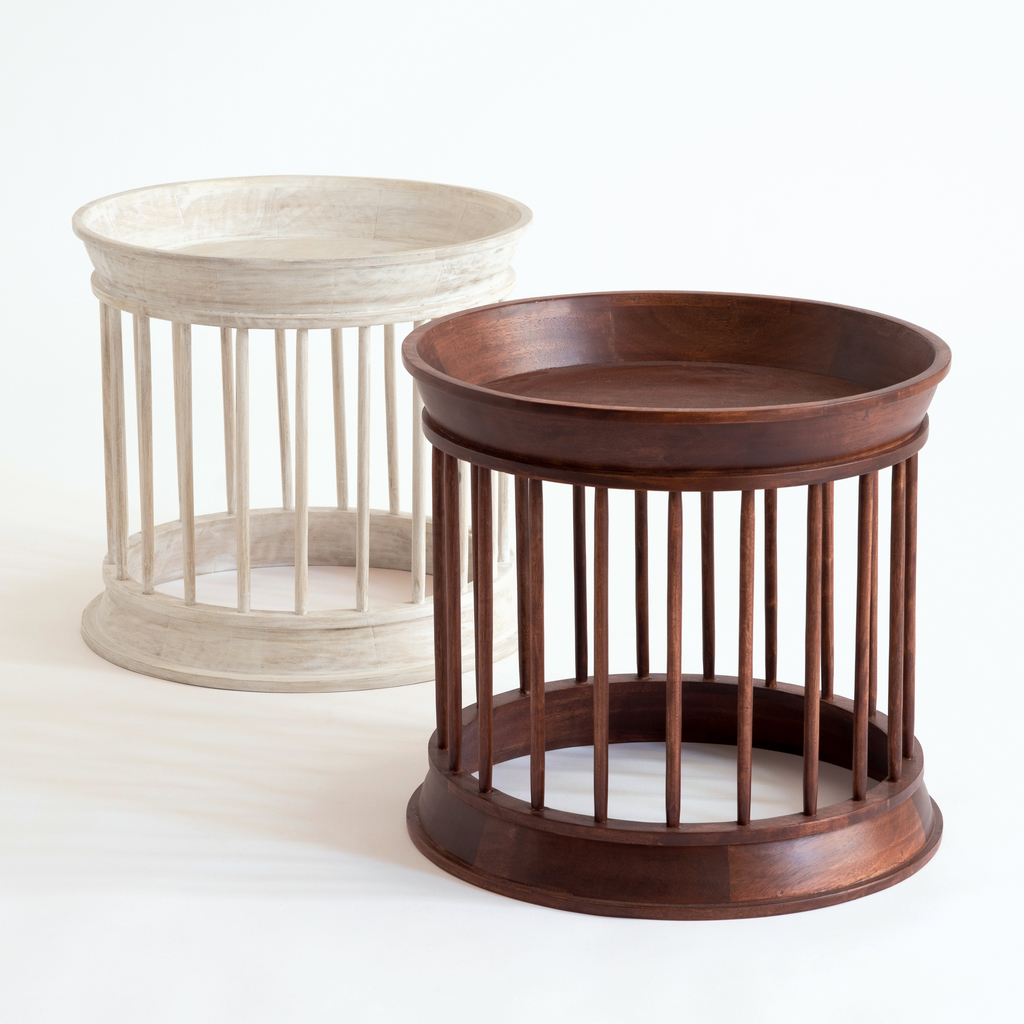 Beistelltisch Cage Mango dunkel gebeizt - 4 Beistelltisch Cage Mango dunkel gebeizt - 4