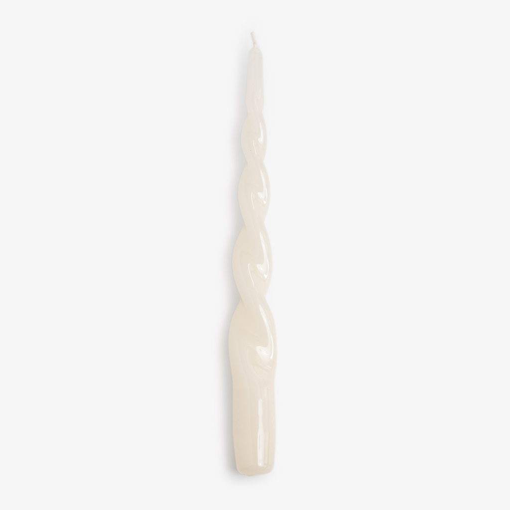 Lackkerzen Twist 24 cm Ø 2,2 cm Elfenbein 4er-Set