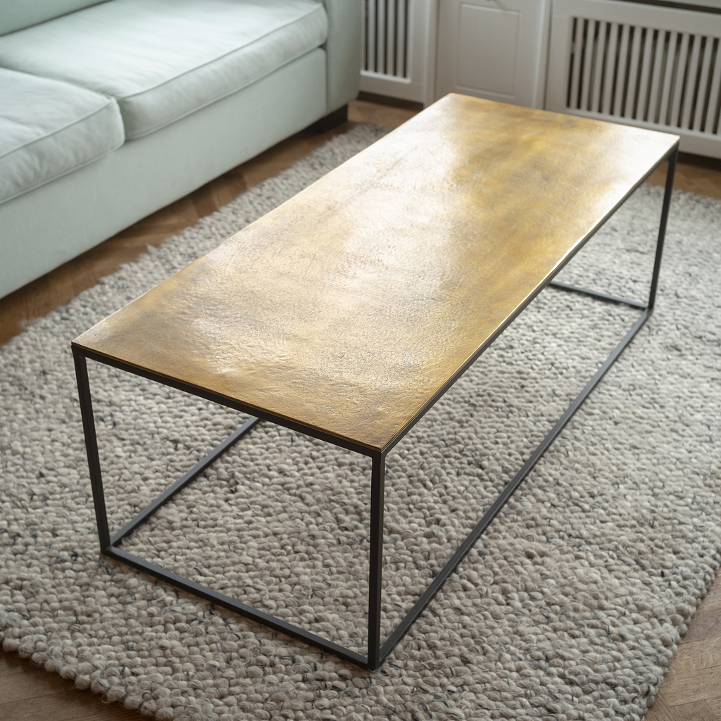 Sofatisch Madras 140 x 58 cm Bronzegold - 2 Sofatisch Madras 140 x 58 cm Bronzegold - 2