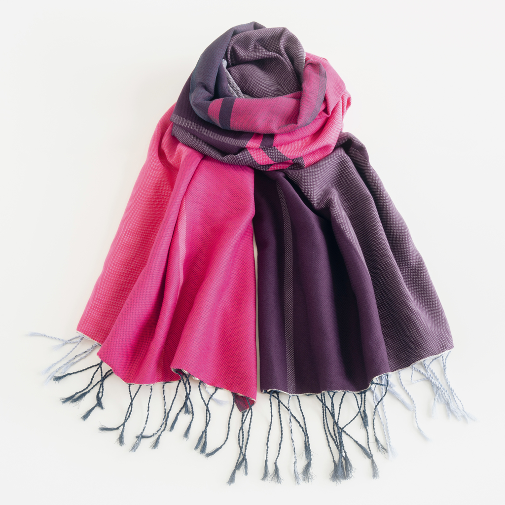 Nsija Stola handgewebt Rosa-Rot-Lila Nsija Stola handgewebt Rosa-Rot-Lila