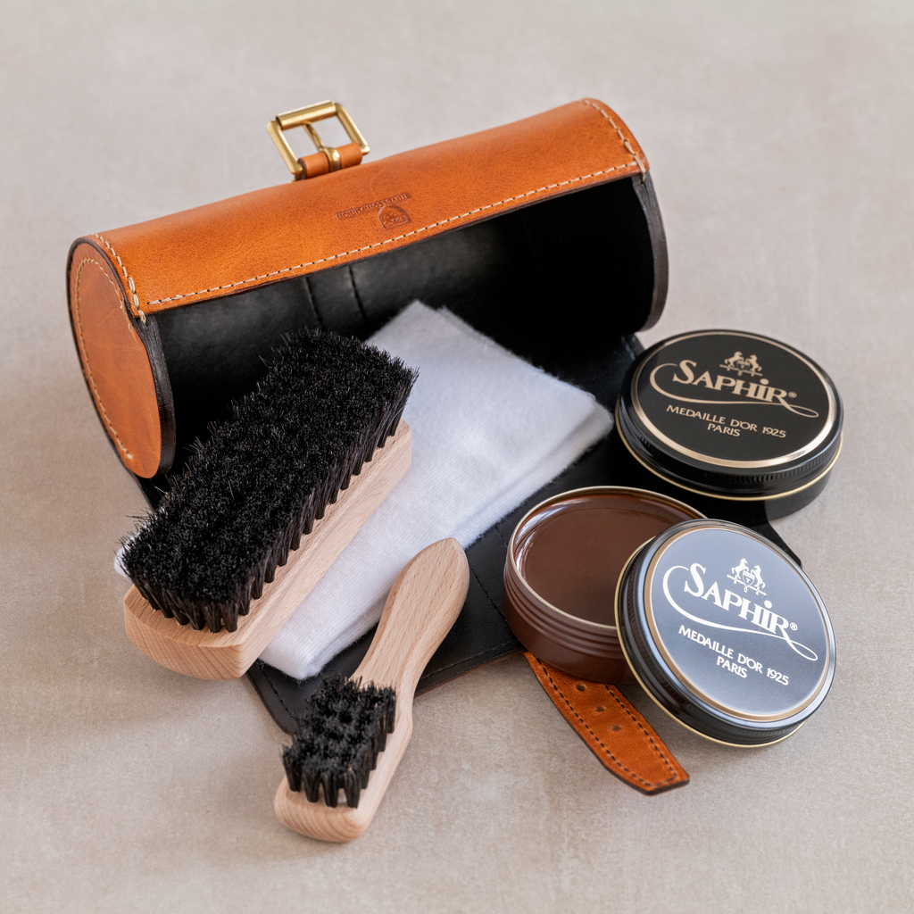 Schuhputzset mit Lederetui - 3 Schuhputzset mit Lederetui - 3