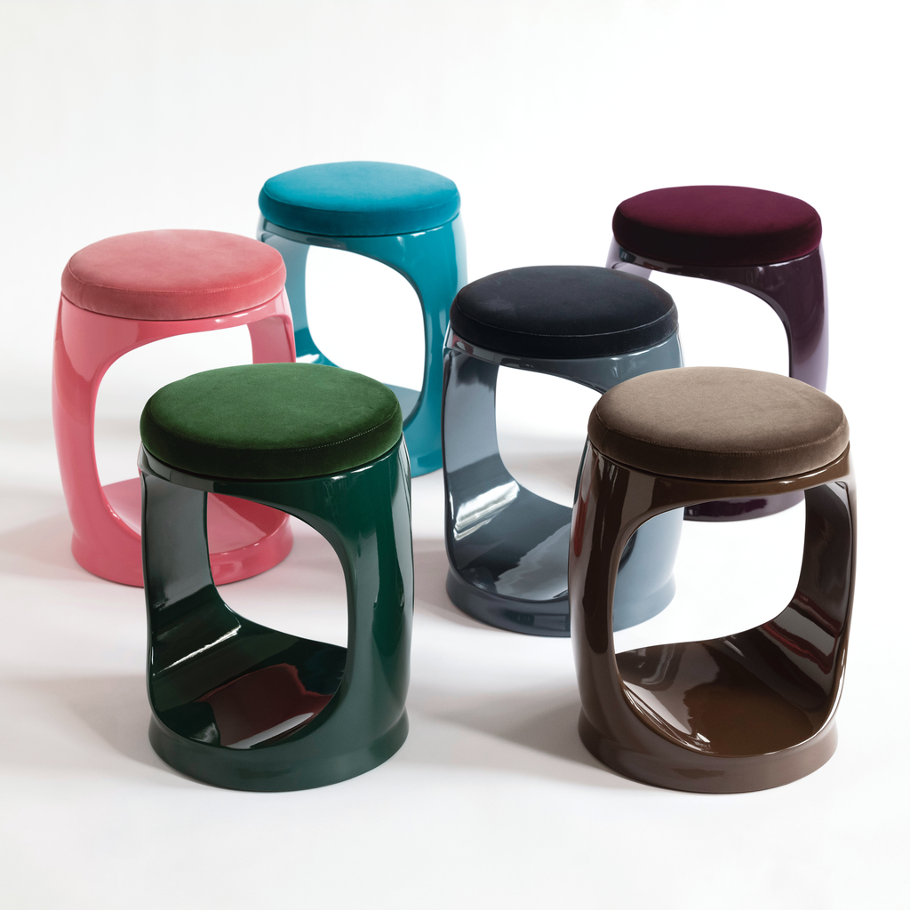 B-WARE - Signet Ring Stool mit Samtkissen Brown - 2