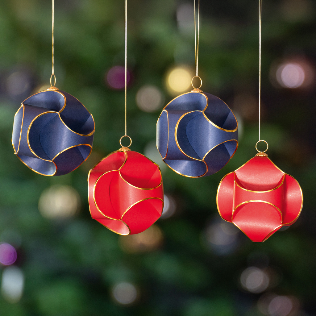 Weihnachtsbaumschmuck Triskele Blau 6 Stück - 5
