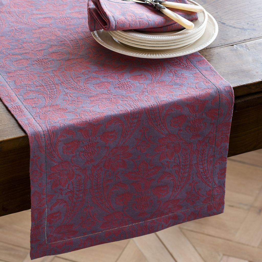 Donna di Coppe Tischläufer 40 x 140 cm Lachs/Blau