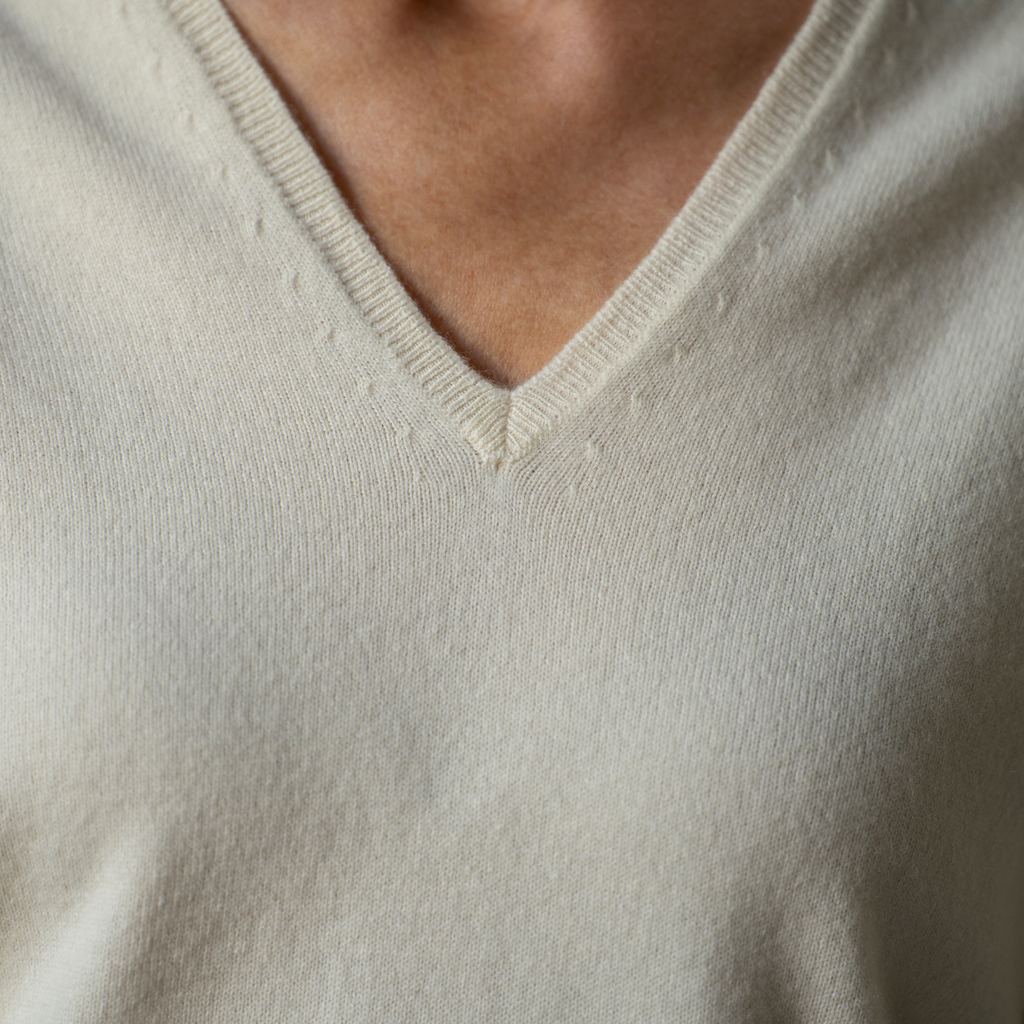 William Lockie X Torquato V-Ausschnitt Kaschmir White XL - 4