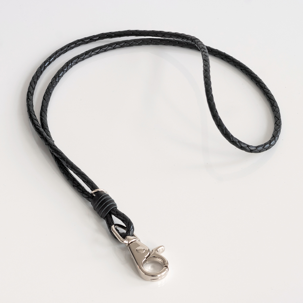 Schlüsselband aus Leder Schwarz