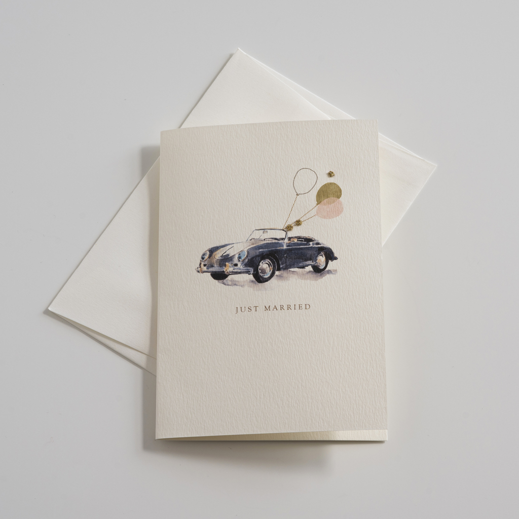 Bestickte Glückwunschkarten Just Married Bestickte Glückwunschkarten Just Married