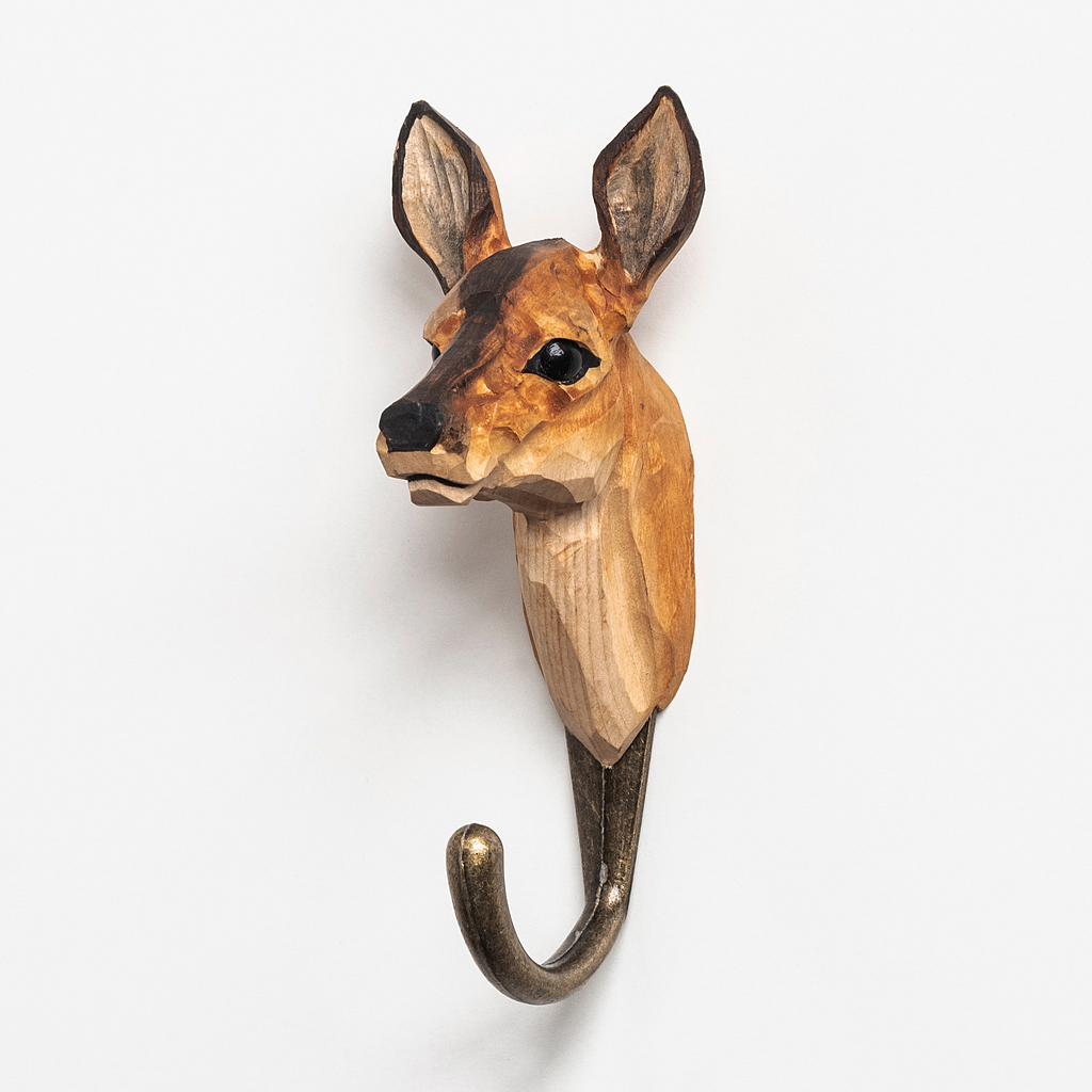 Handgeschnitzter Kleiderhaken Reh Handgeschnitzter Kleiderhaken Reh