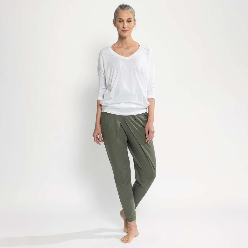 Sunday in Bed X Torquato Pyjamahose Mila lang Olive XL - 4