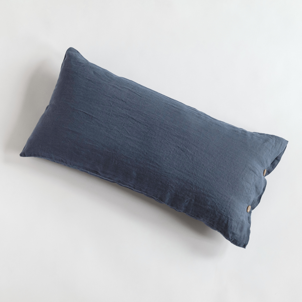 Leinenbettwäsche Stonewashed Louredo Blau 40 x 80 cm Leinenbettwäsche Stonewashed Louredo Blau 40 x 80 cm