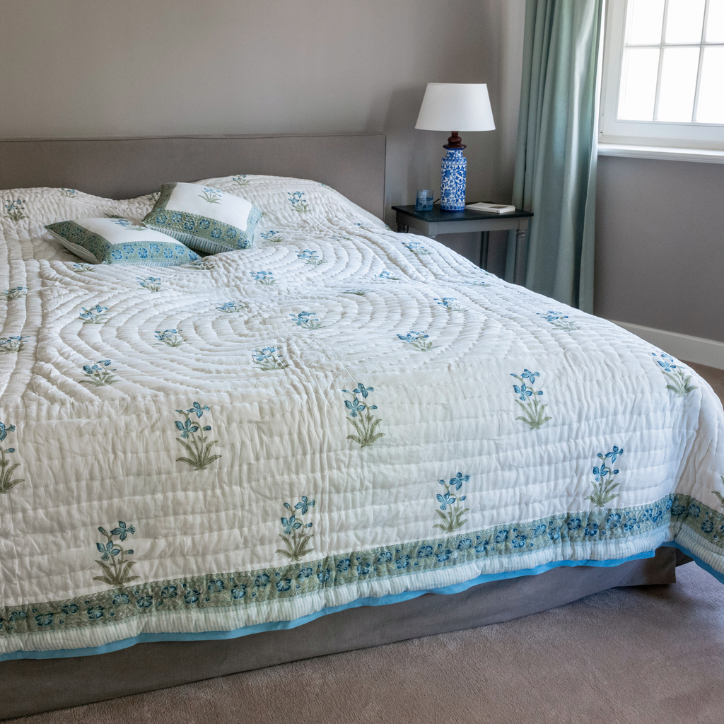 Bettüberwurf Blockprint Quilt Mughal Boota