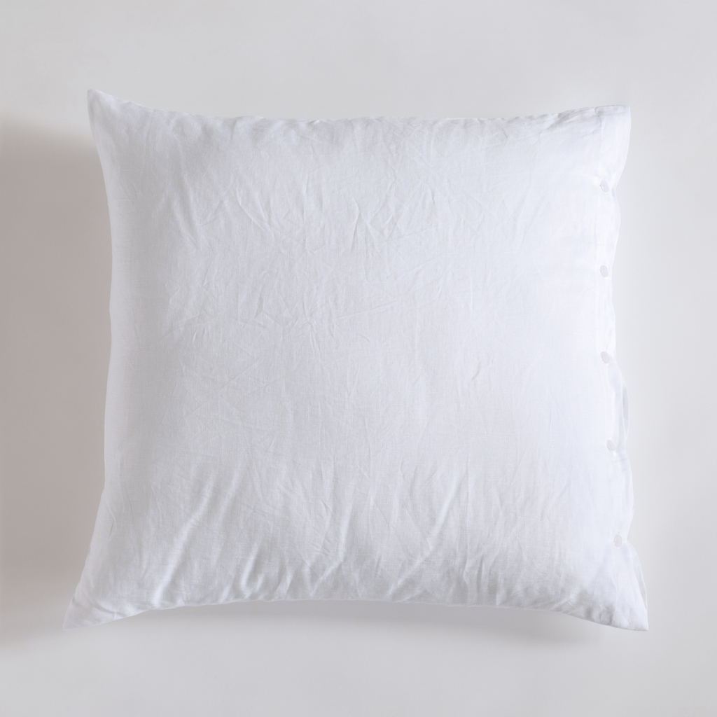 Leinenbettwäsche Real Weiß 80 x 80 cm Leinenbettwäsche Real Weiß 80 x 80 cm