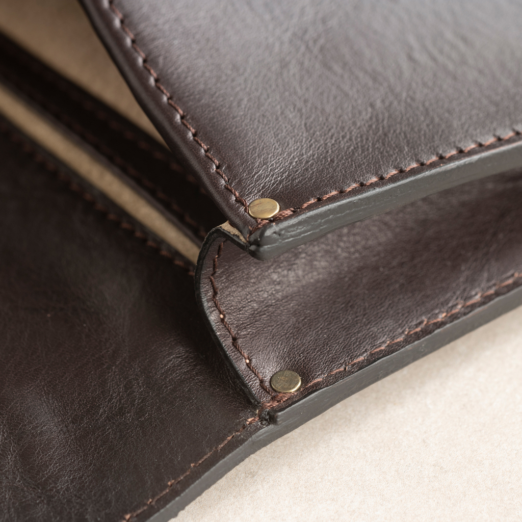 Hammann Underarm Document Case aus Stierleder Dunkelbraun - 5