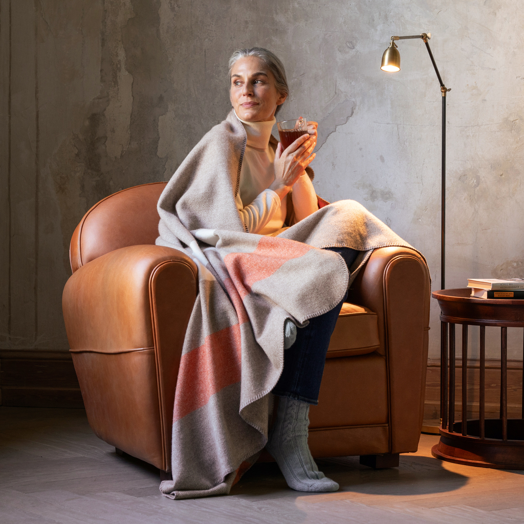 Diamantköper-Wolldecke Terracotta - 2 Diamantköper-Wolldecke Terracotta - 2