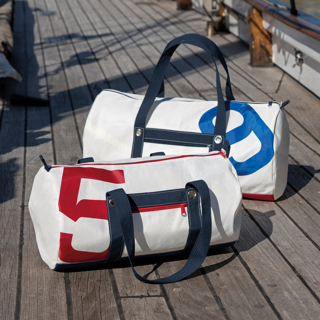 Tasche aus Segeltuch klein mit  roter Nummer - 5