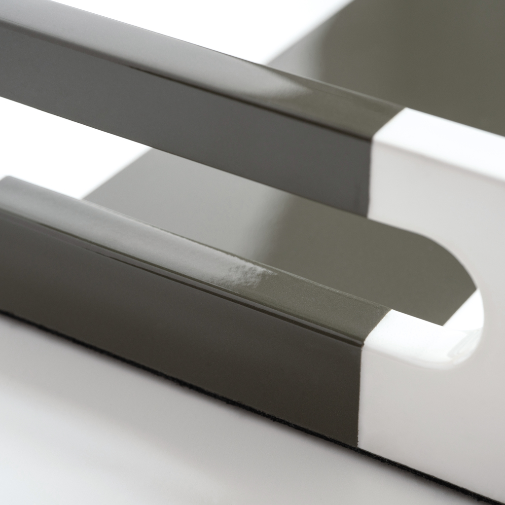 Lacktablett Markise Olivgrau/Weiß - 3 Lacktablett Markise Olivgrau/Weiß - 3