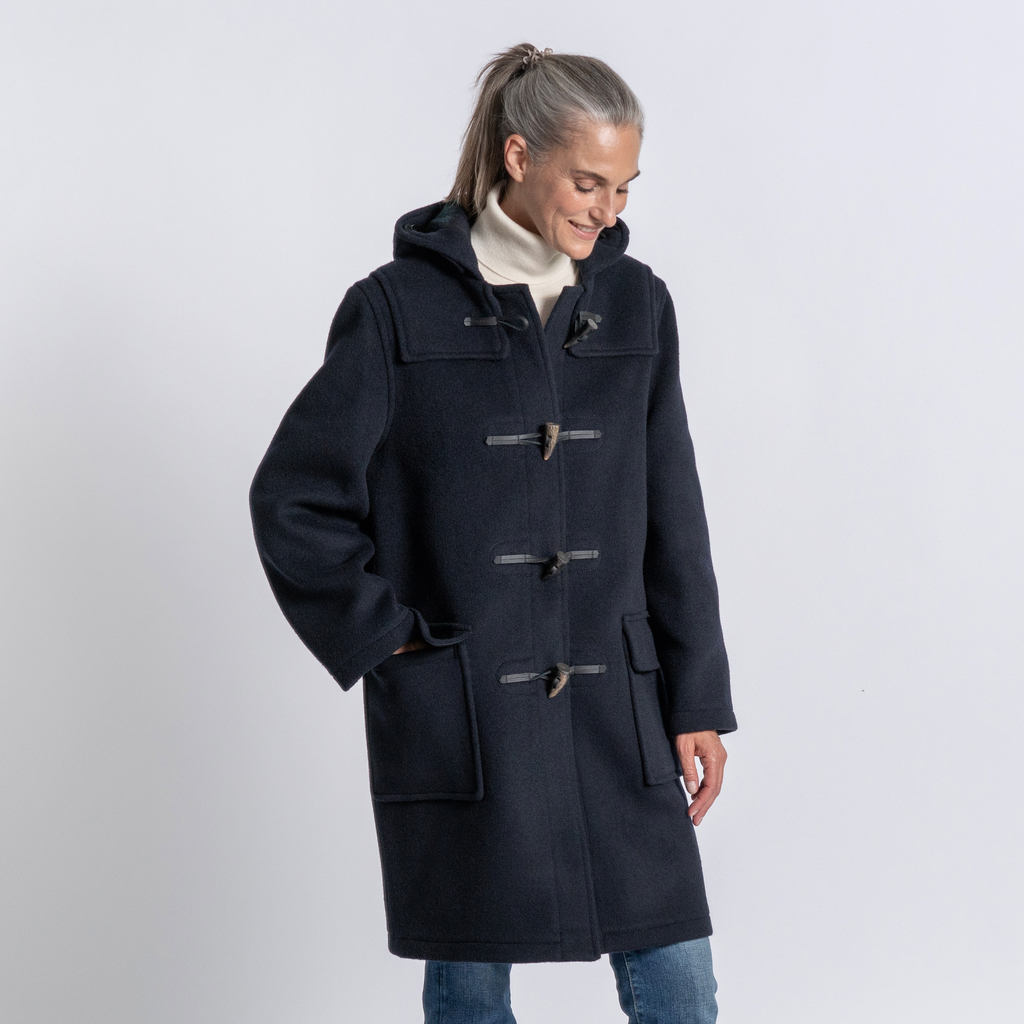 Gloverall Dufflecoat Damen Navy / Blackwatch Tartan S - 3