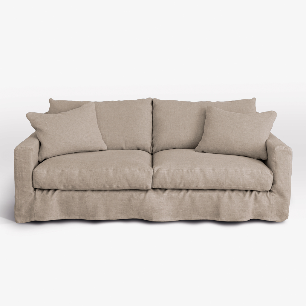Arcachon Bettsofa Dreisitzer Leinen Natur