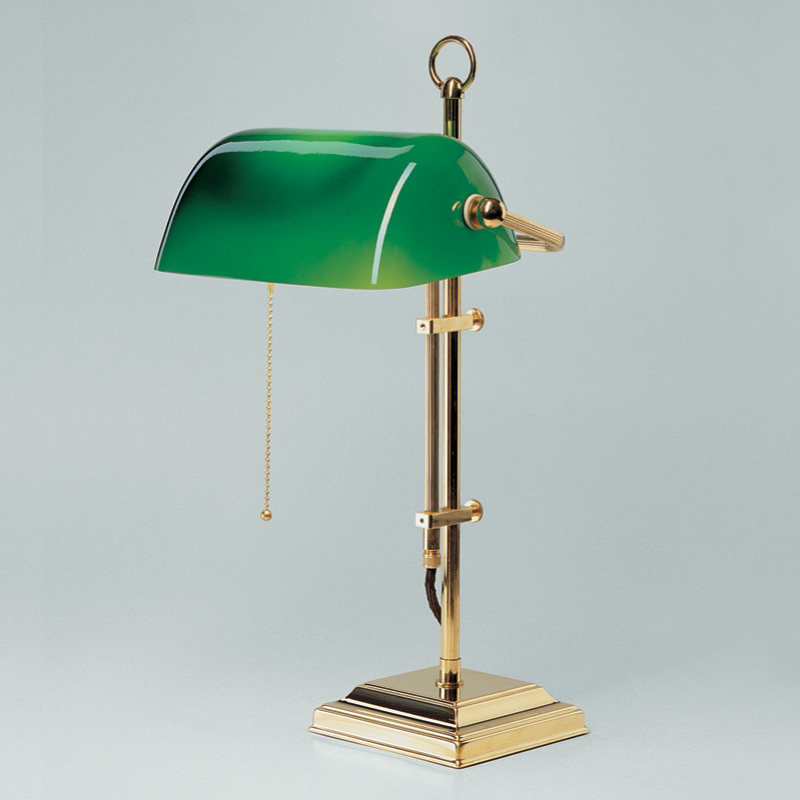 Berliner Messing Bankers Lamp grüner Schirm Berliner Messing Bankers Lamp grüner Schirm