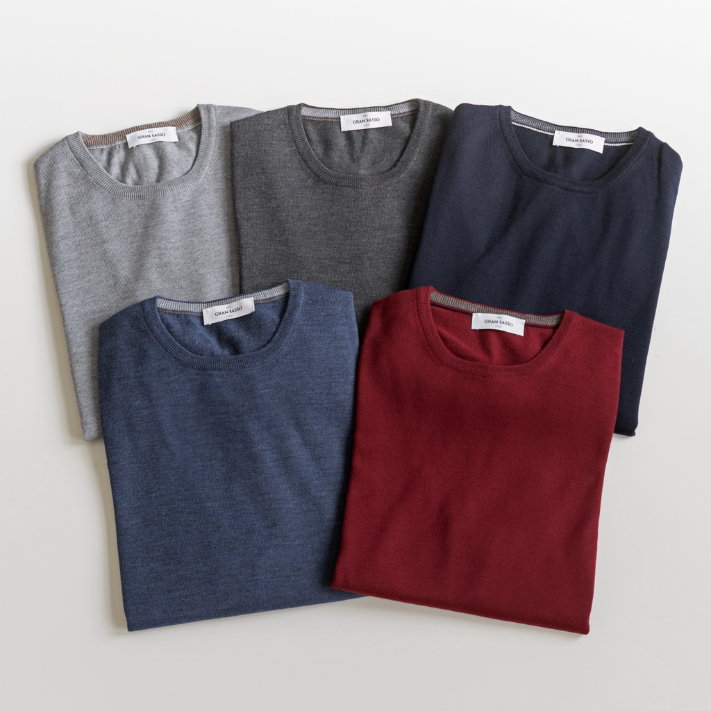 Gran Sasso Rundhals Pullover Grau Gr. 56 - 2