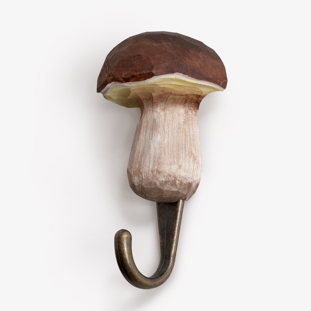 Handgeschnitzter Kleiderhaken Steinpilz