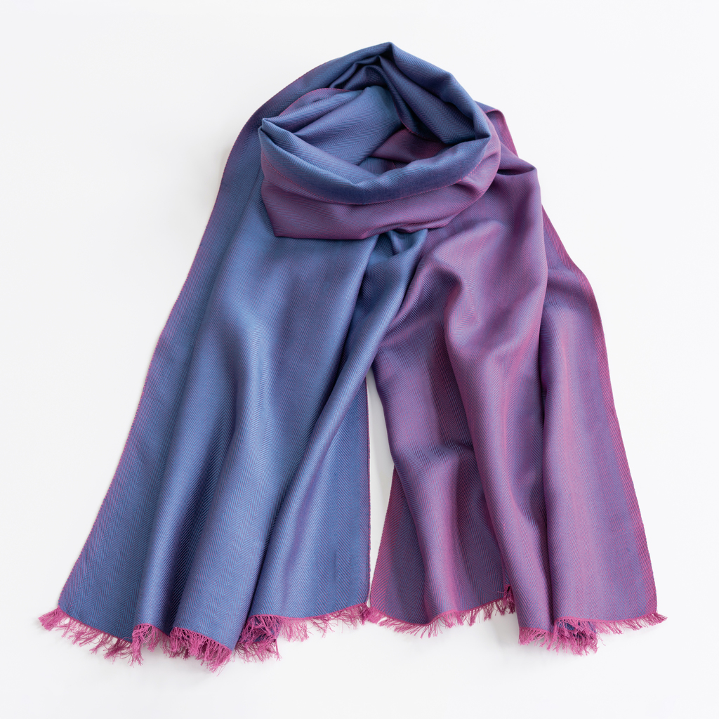 Nsija Baumwollschal bleu/cherry Nsija Baumwollschal bleu/cherry