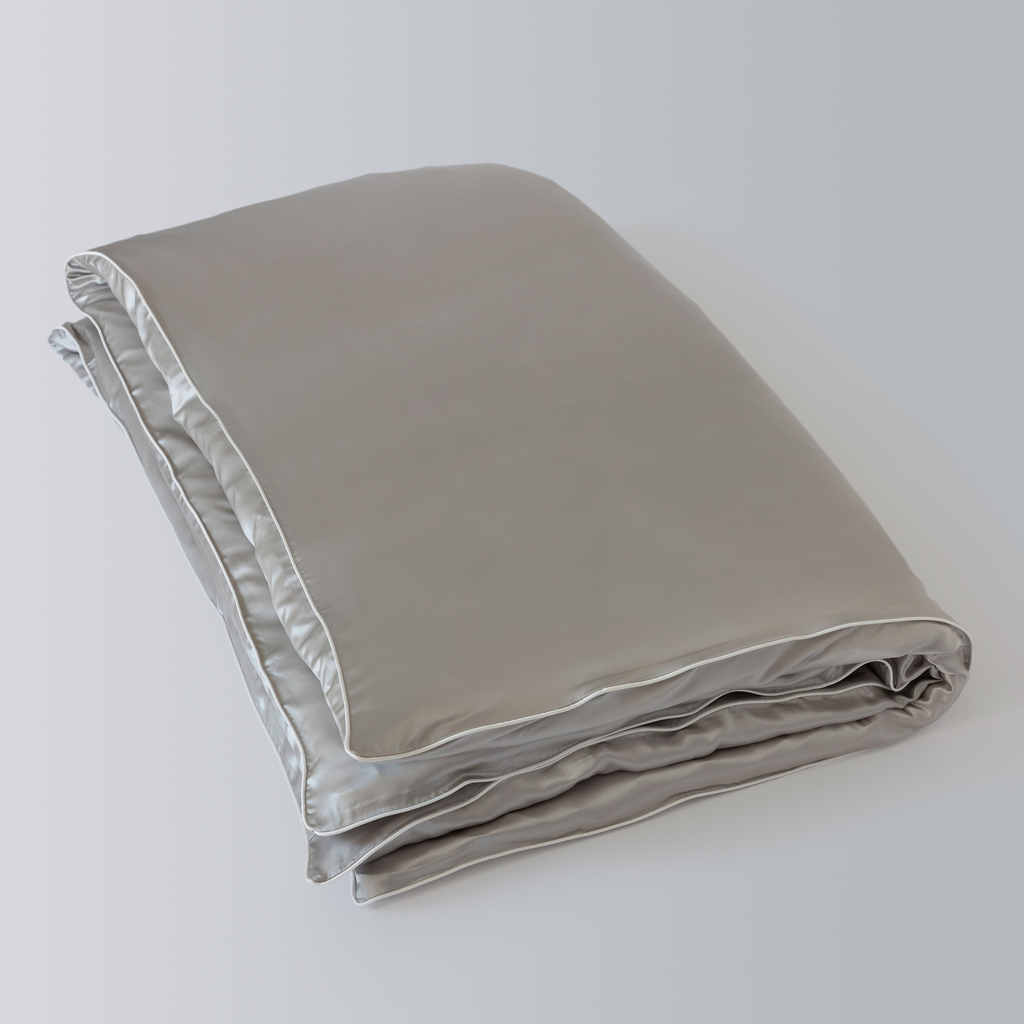 Seidenbettwäsche Braganza Silbergrau 135 x 200 cm Seidenbettwäsche Braganza Silbergrau 135 x 200 cm