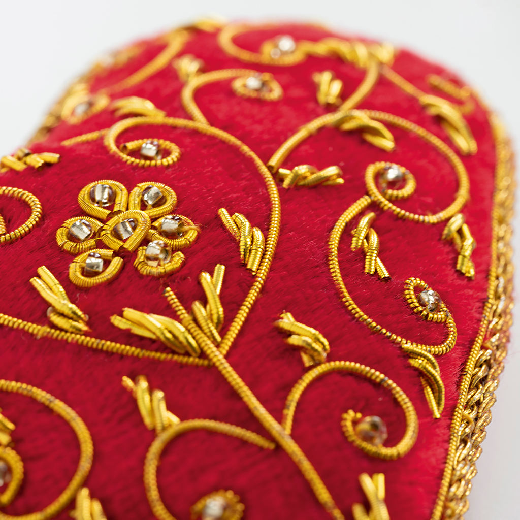 Zardozi-Baumschmuck Herz und Stern - 4 Zardozi-Baumschmuck Herz und Stern - 4