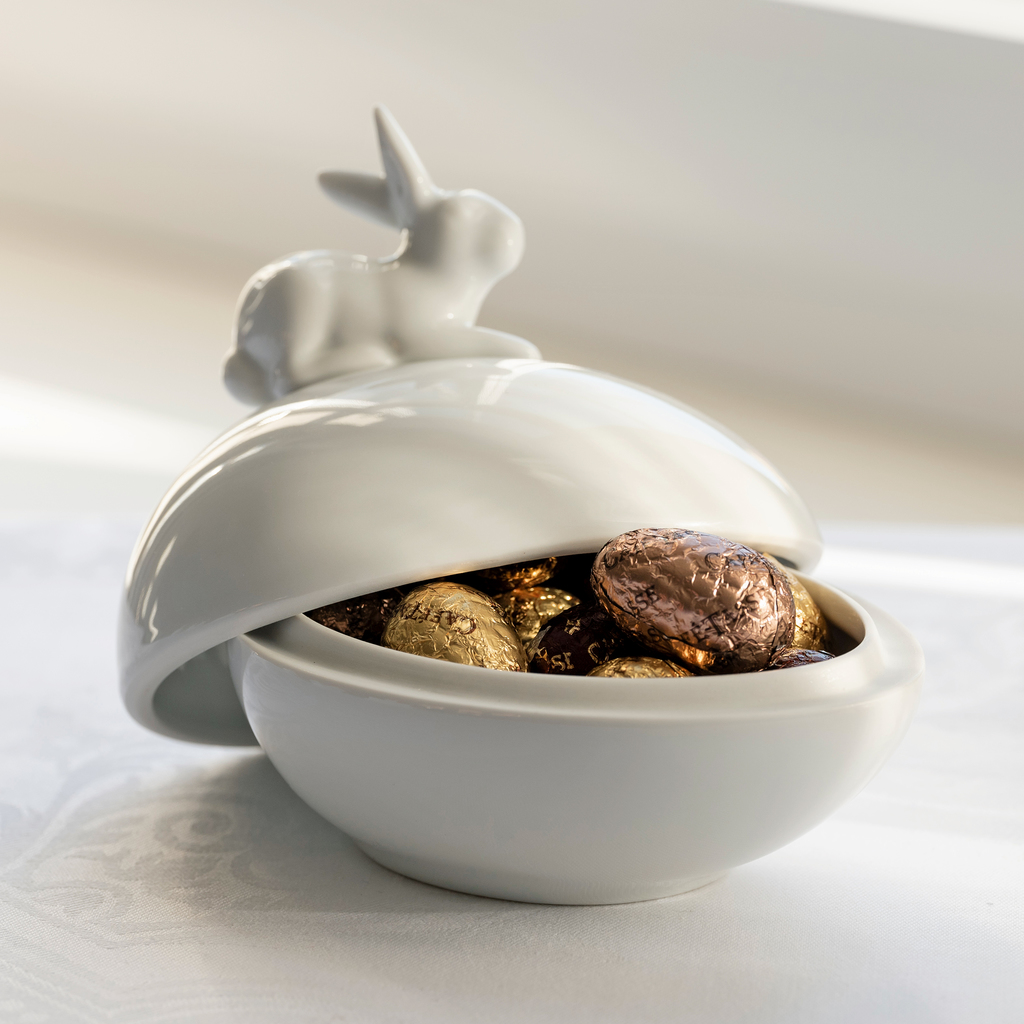 Lindner Porzellan Dose Ei und Hase - 2 Lindner Porzellan Dose Ei und Hase - 2