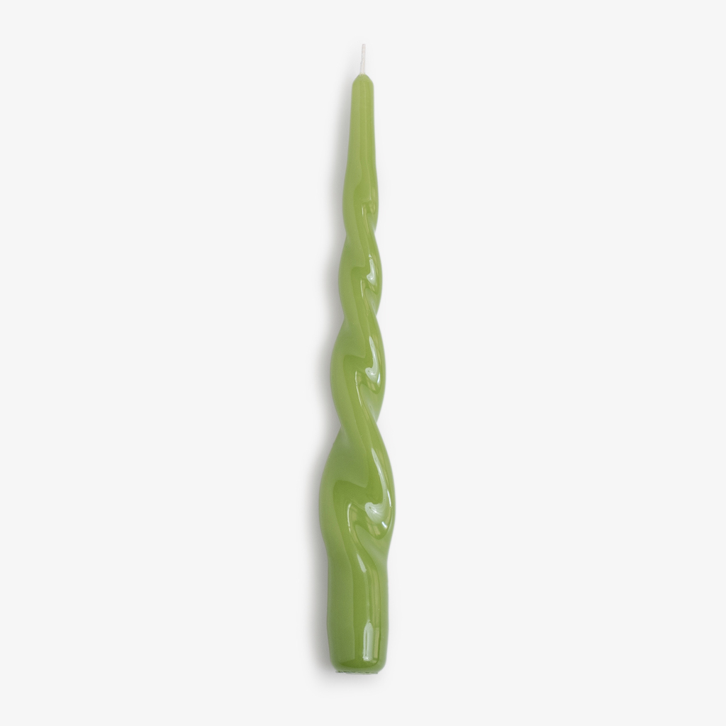 Lackkerzen Twist 24 cm Ø 2,2 cm Apfelgrün 4er-Set