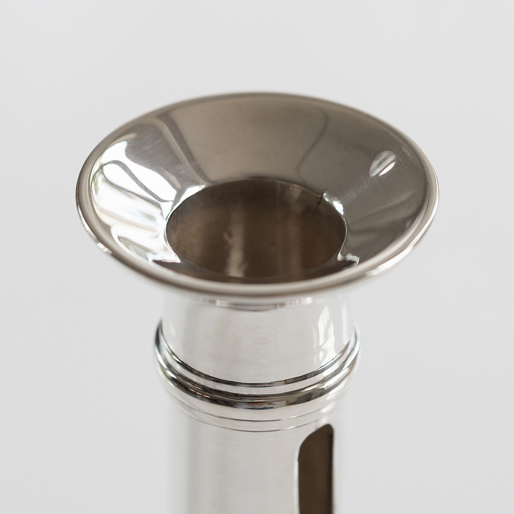 Schiebeleuchter 1830 aus Messing mit Silberauflage - 2