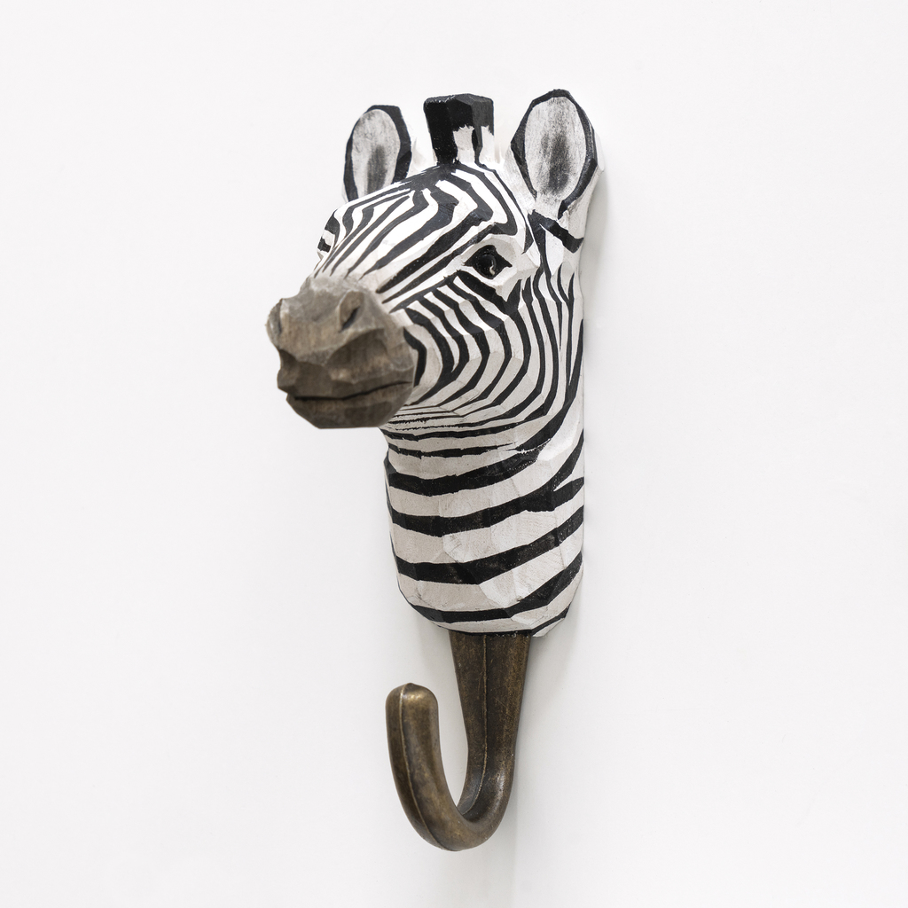 Handgeschnitzter Kleiderhaken Zebra Handgeschnitzter Kleiderhaken Zebra