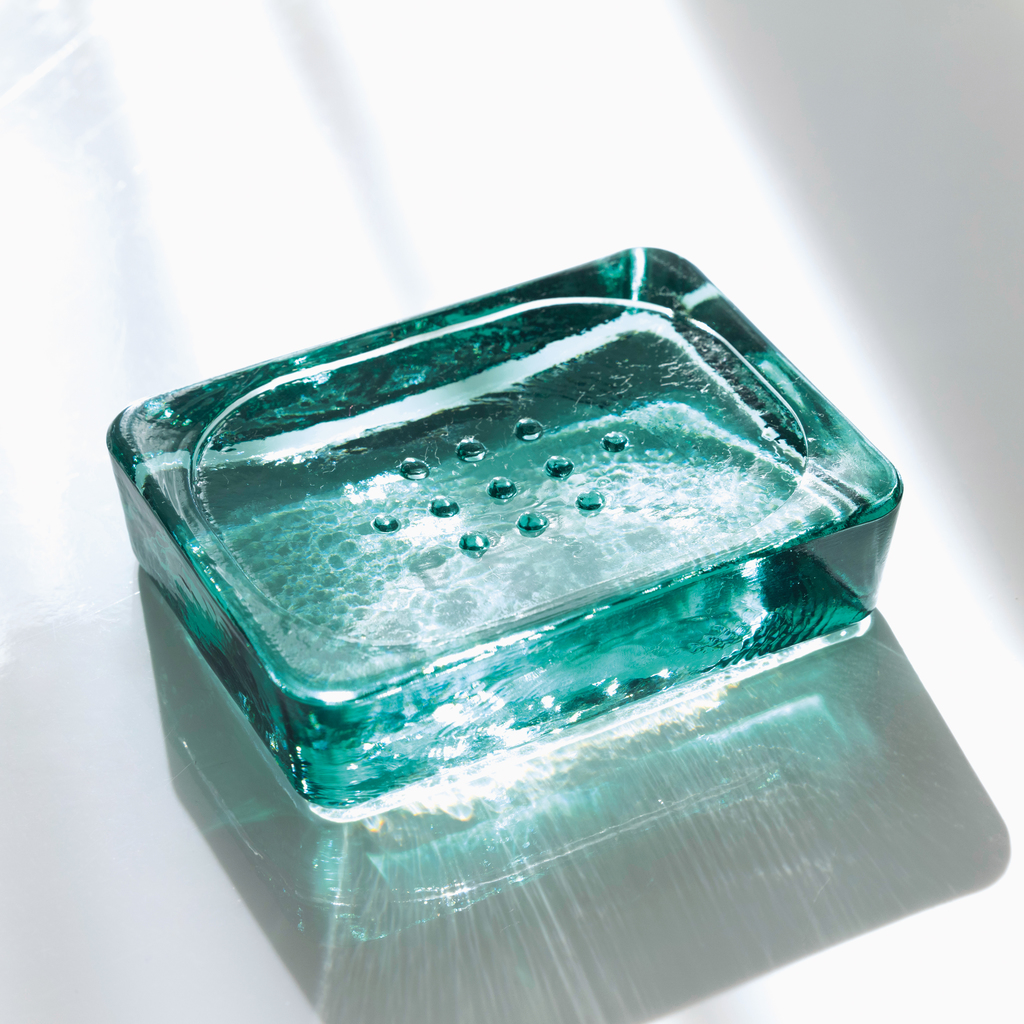 Seifenschale aus Glas Grün