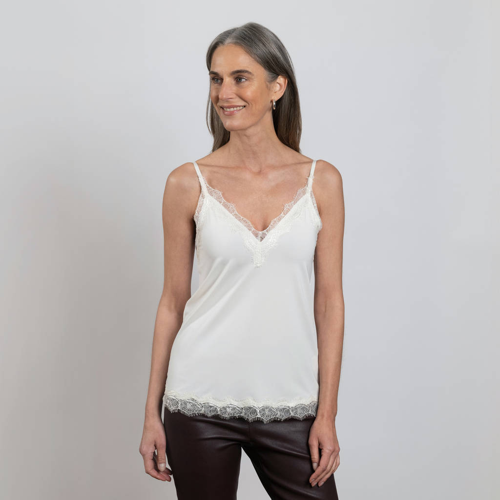 Rosemunde Trägertop mit Spitze Elfenbein S Rosemunde Trägertop mit Spitze Elfenbein S