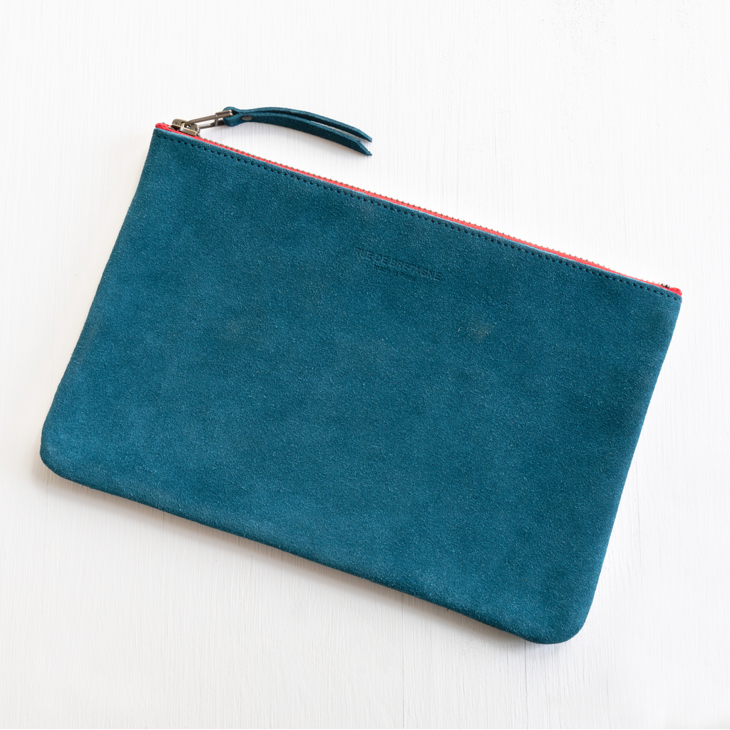 Leder-Pouch Groß Blau Leder-Pouch Groß Blau