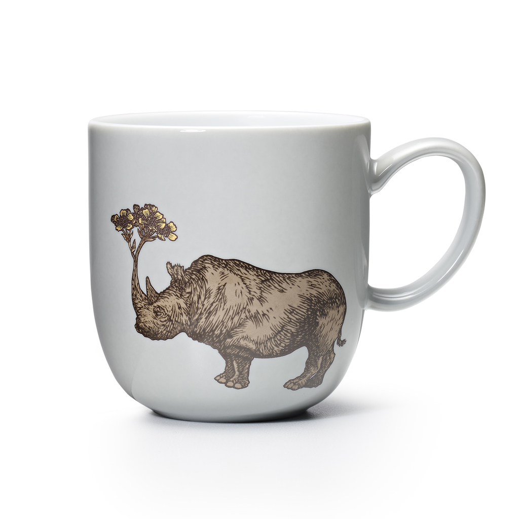 Somerset Kaffeebecher Nashorn auf grauem Grund Somerset Kaffeebecher Nashorn auf grauem Grund