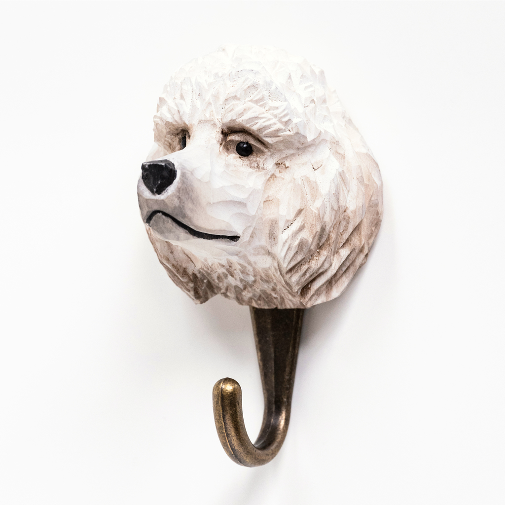 Handgeschnitzter Kleiderhaken Pudel Handgeschnitzter Kleiderhaken Pudel