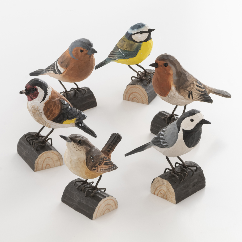 Handgeschnitzter Dekovogel Rotkehlchen - 2 Handgeschnitzter Dekovogel Rotkehlchen - 2