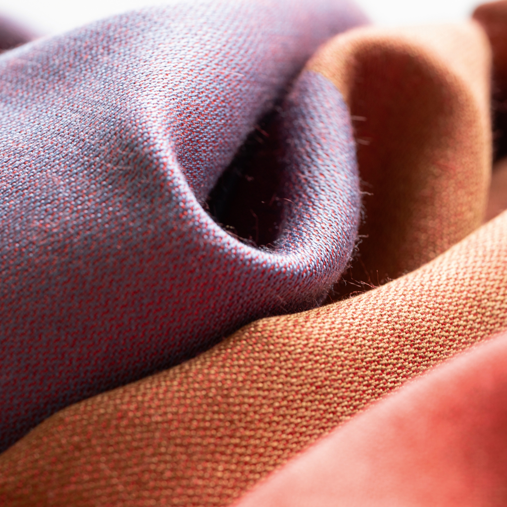 Nsija Seidenwollschal red-pink/bleu-mustard - 3