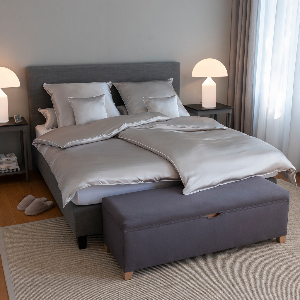 Seidenbettwäsche Braganza Silbergrau - 5 Seidenbettwäsche Braganza Silbergrau - 5