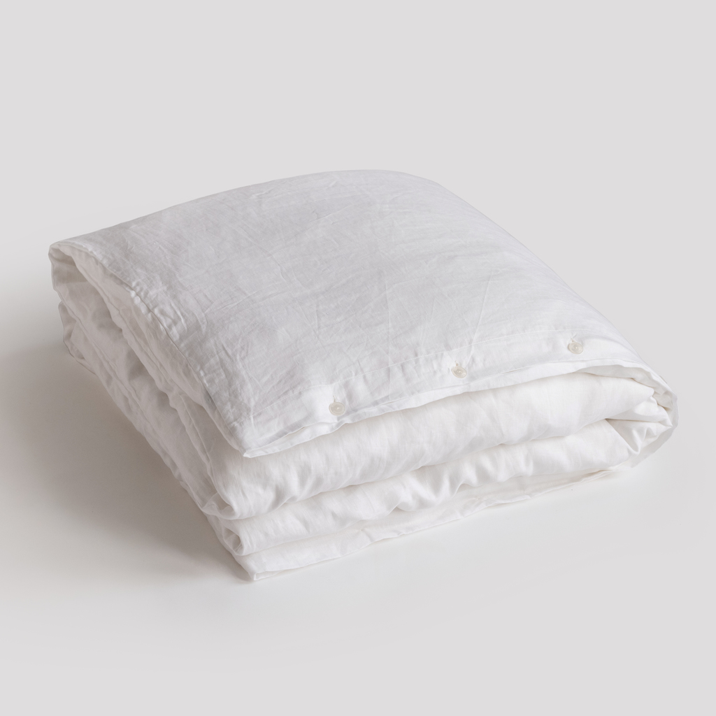 Leinenbettwäsche Real Weiß 200 x 200 cm Leinenbettwäsche Real Weiß 200 x 200 cm